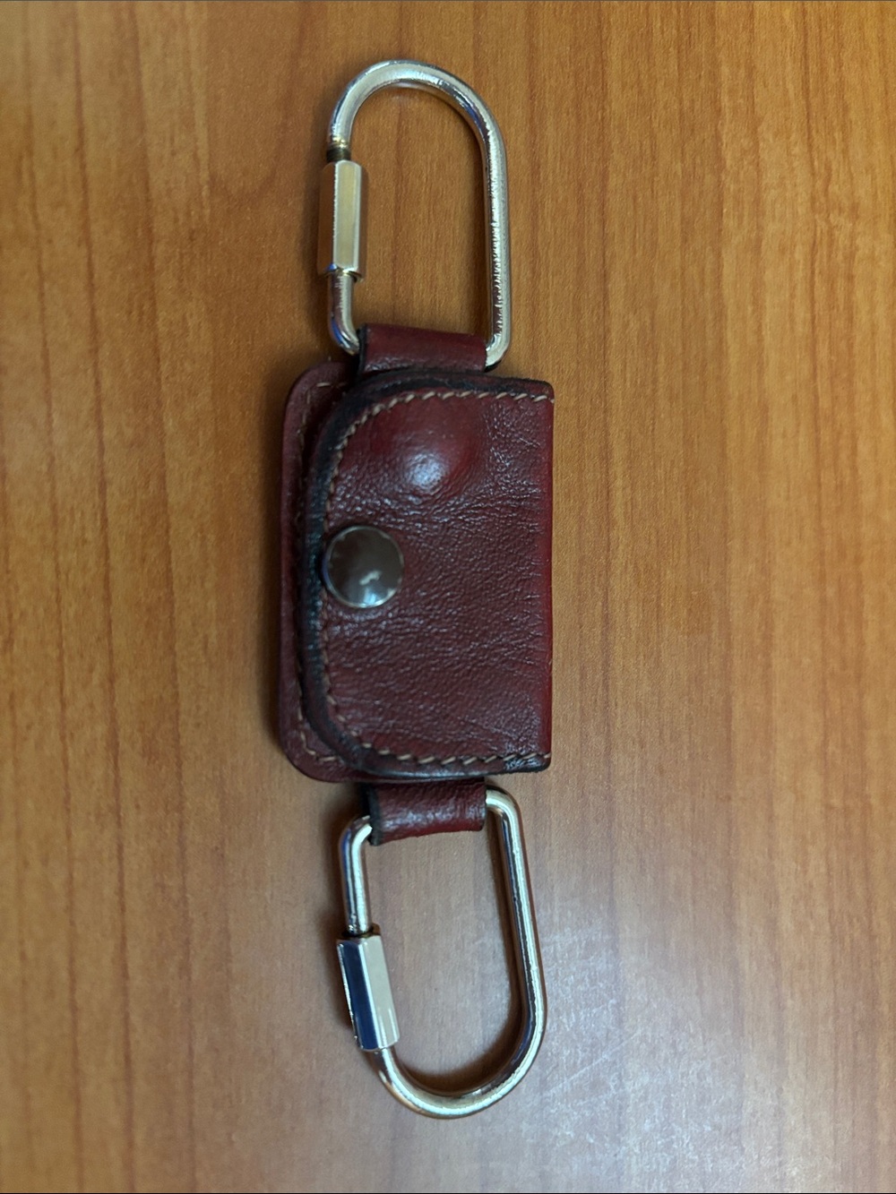 Bosca Brown Leather Key & Carabiner Holder